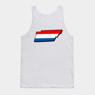 Red, White, and Blue Tennessee Outline Tank Top